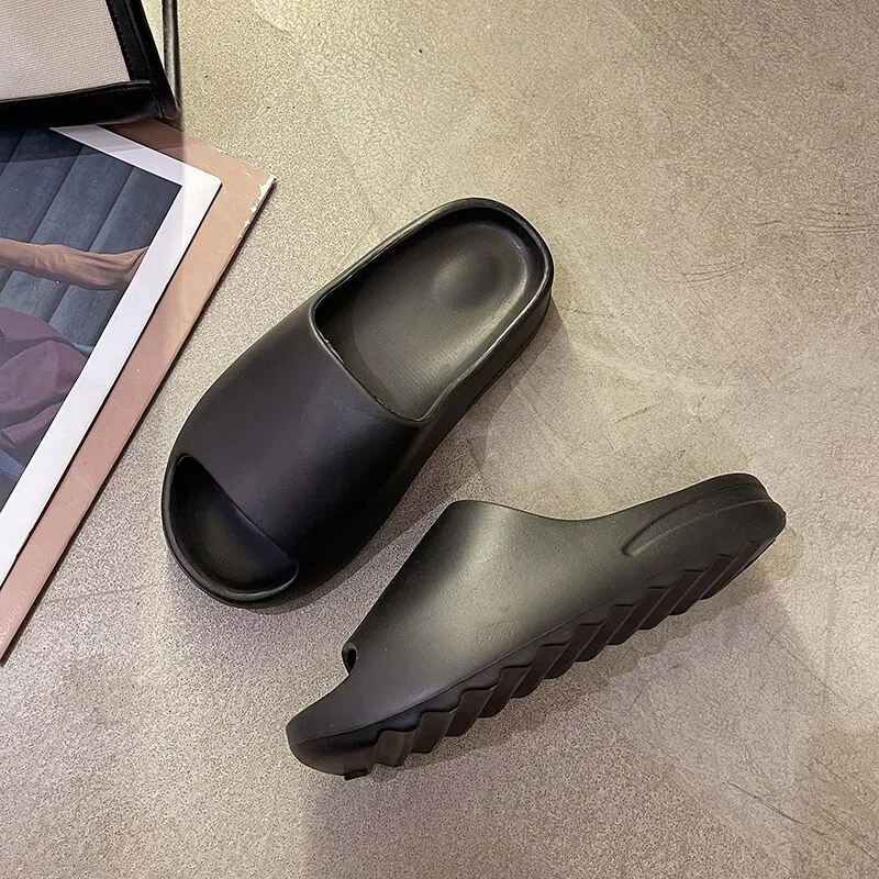 Feslishoet-Zapatillas de plataforma antideslizantes para hombre y mujer, chanclas de diseño con suela gruesa, estilo moderno