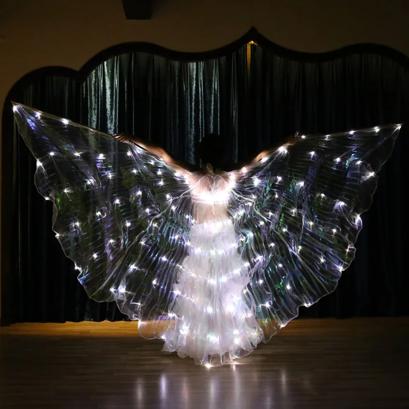 LED Color 6-color Color Changing Wings Dance Wings 360 Degree Dance Luminous Props Adult Performance Belly Dance Wings