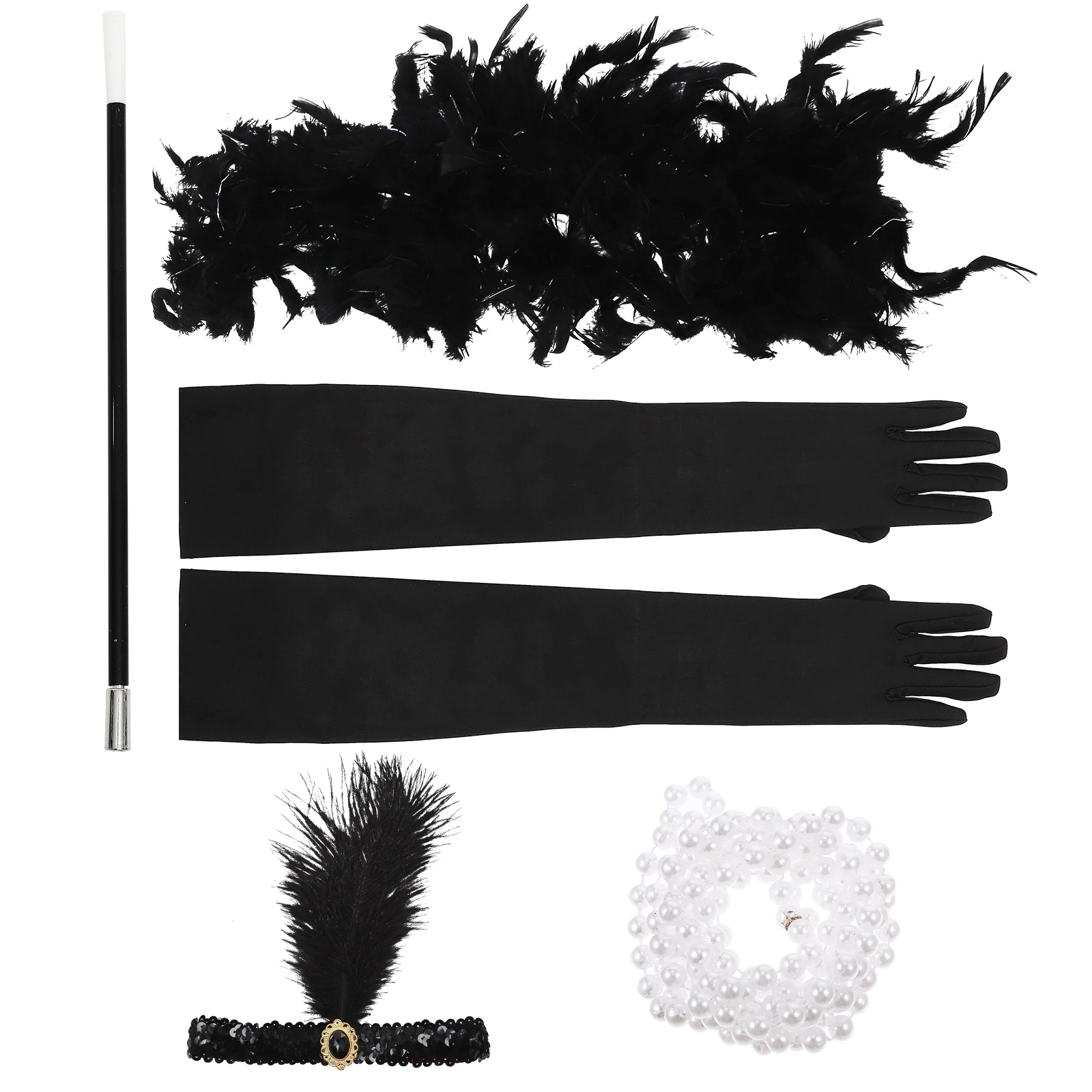 

1 Set Black Sequin Headband Set for Women Flapper 1920s Costume Halloween Party Cosplay Carnival Retro Lightweight Vintage