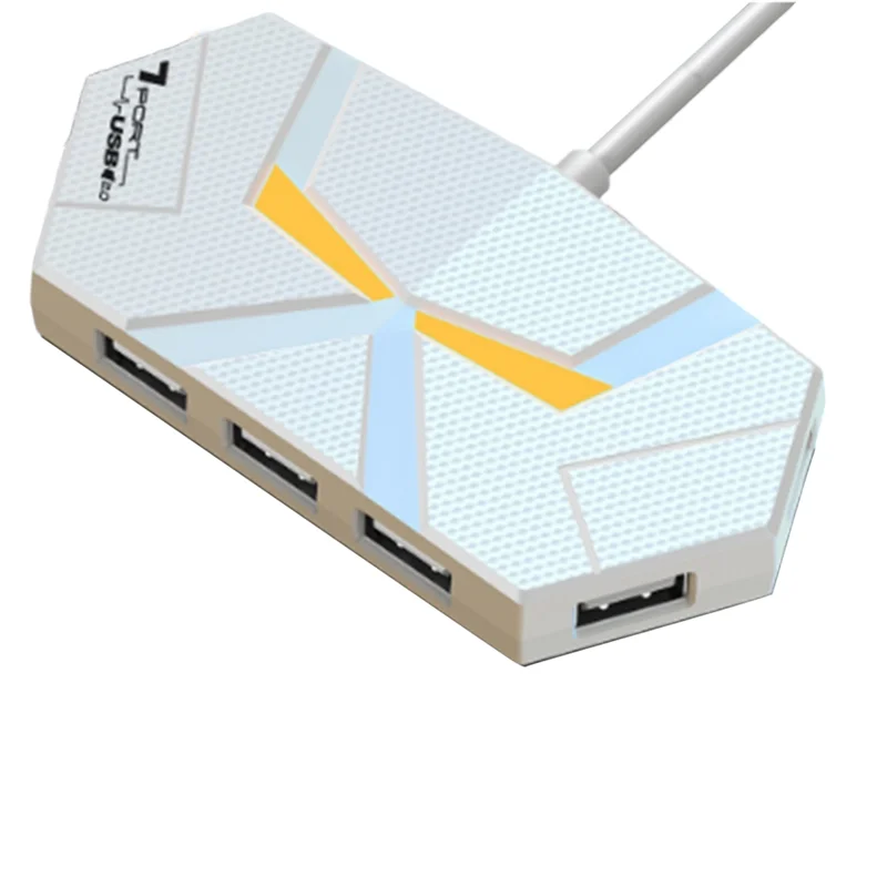 7-портовый концентратор 0,6 см, разветвитель расширения USB2.0 для ноутбука, жесткий диск, совместимый с компьютером TYPE-C, стабильная передача данных