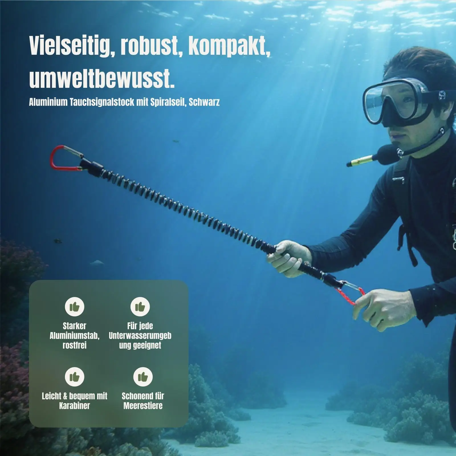 Lightweight Dive Stick Pointer Noise Maker Durable Measurement Tool Lobster Tickle Stick for Underwater Sports
