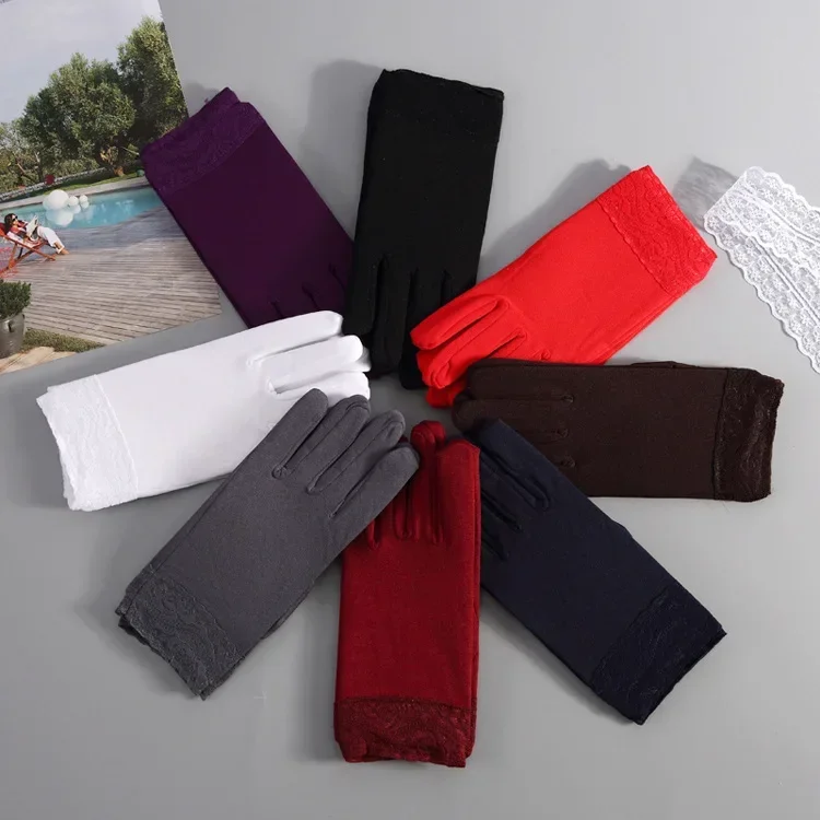 New 22cm Thermal Elastic Short Finger Gloves Women Men Riding  Drama  Show Party Supplies   Accessories