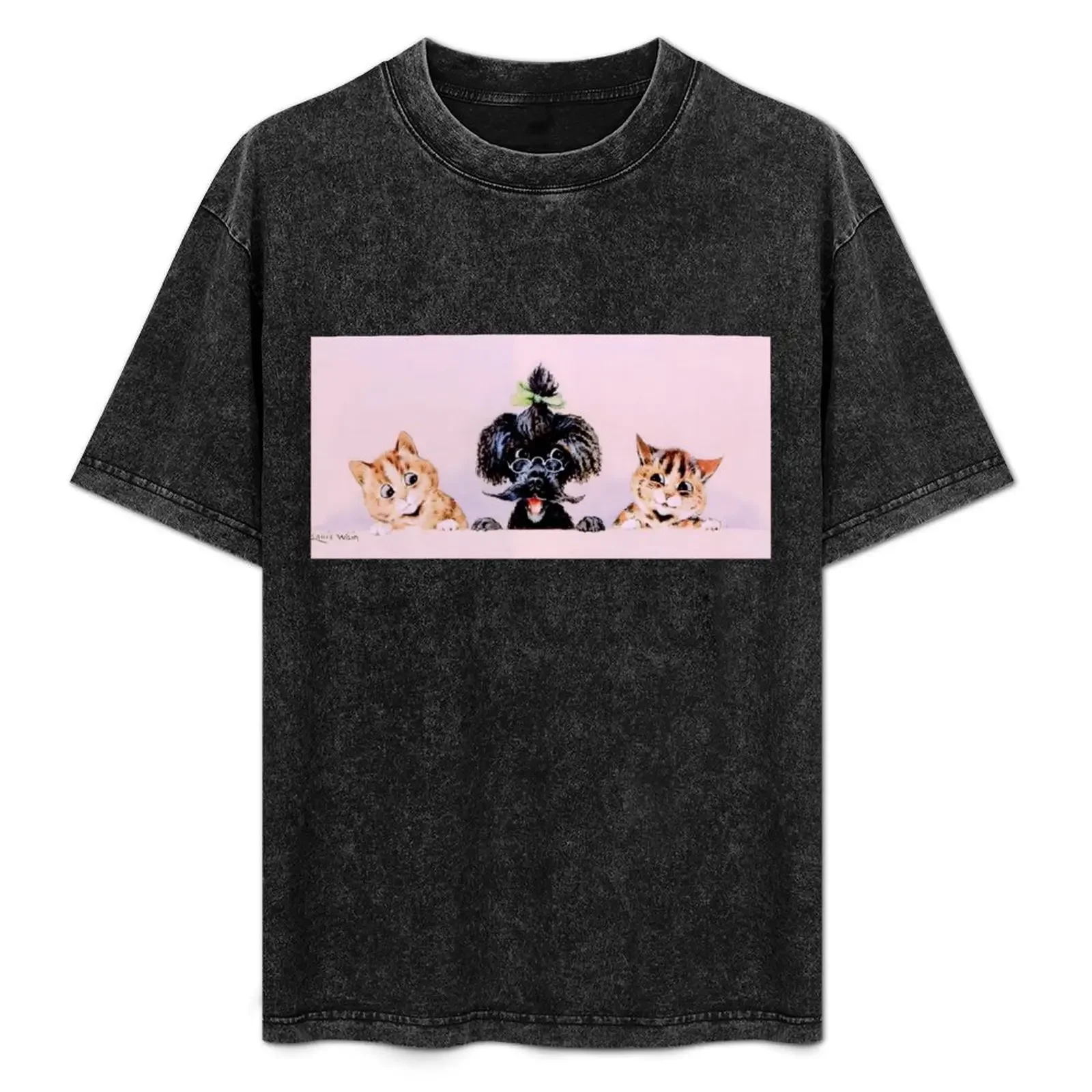 

Two's Company, Three's a Crowd! by Louis Wain T-Shirt Gym Exercise Short Sleeve T-Shirt
