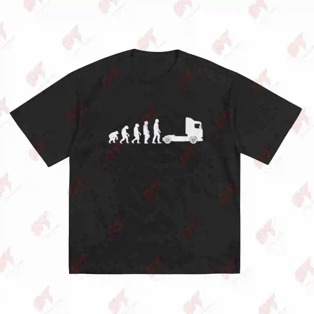 Evolution Of Trucker Driver Short Sleeve Tee 100% Cotton T-Shirt