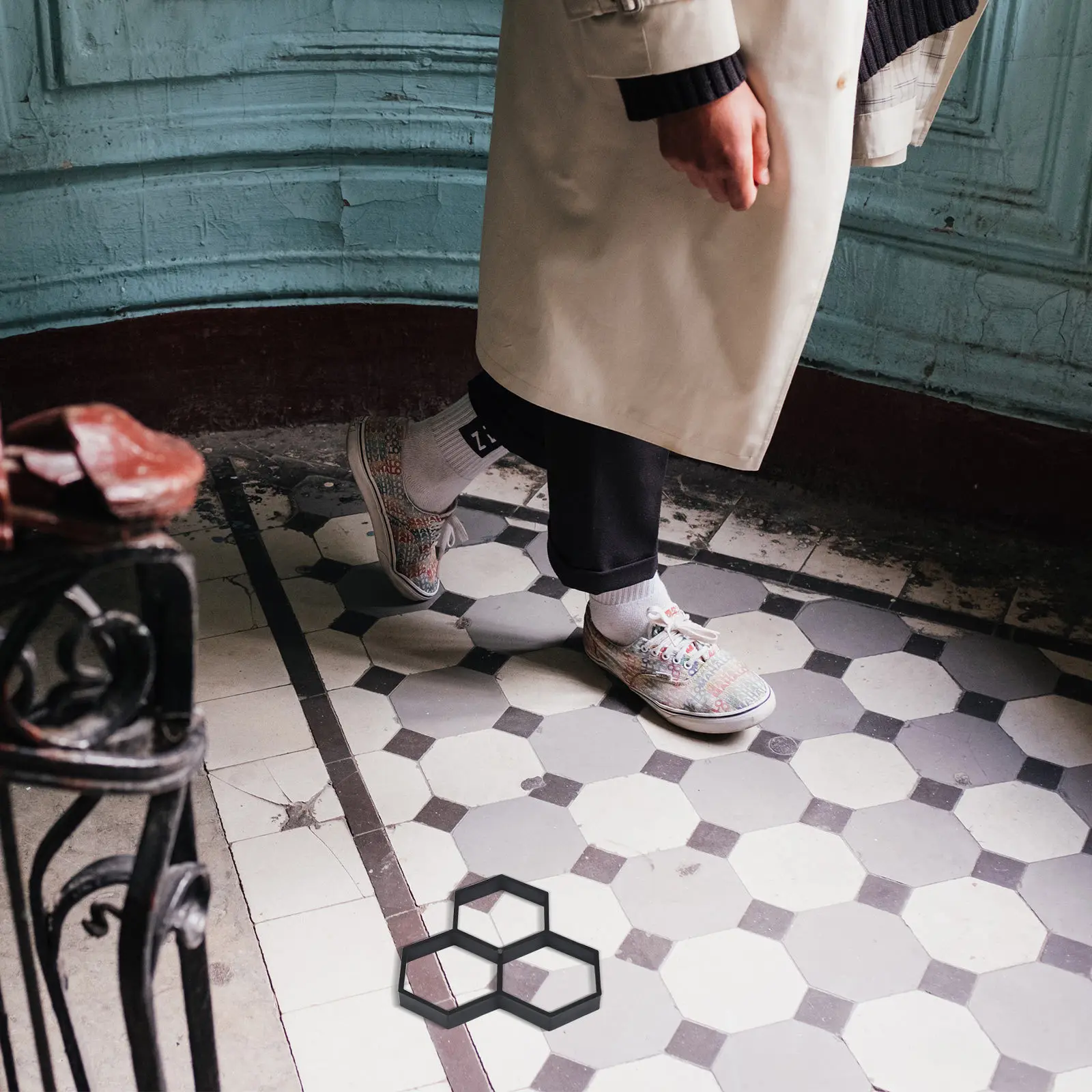 1Pcs Reusable Path Paving Mould Lightweight Portable DIY Pavement Mold for Courtyards Sidewalks Driveways Beautiful Paths