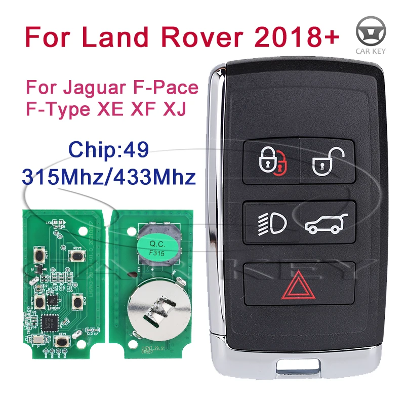 Car Lonsdor Remote Smart Key For Jaguar F-Pace F-Type XE XF XJ For Land Rover LR2 LR4 Support K518 2018-2021 315MHz/433MHz