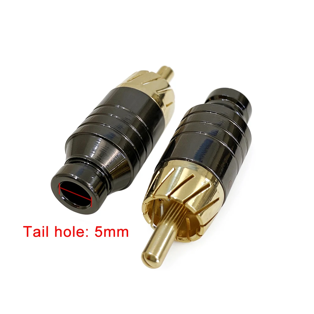 2/4/10pcs RCA Male Plug Connector Gold Plated Speaker Audio Video Adapter RCA Plug For Soldering Cable DIY