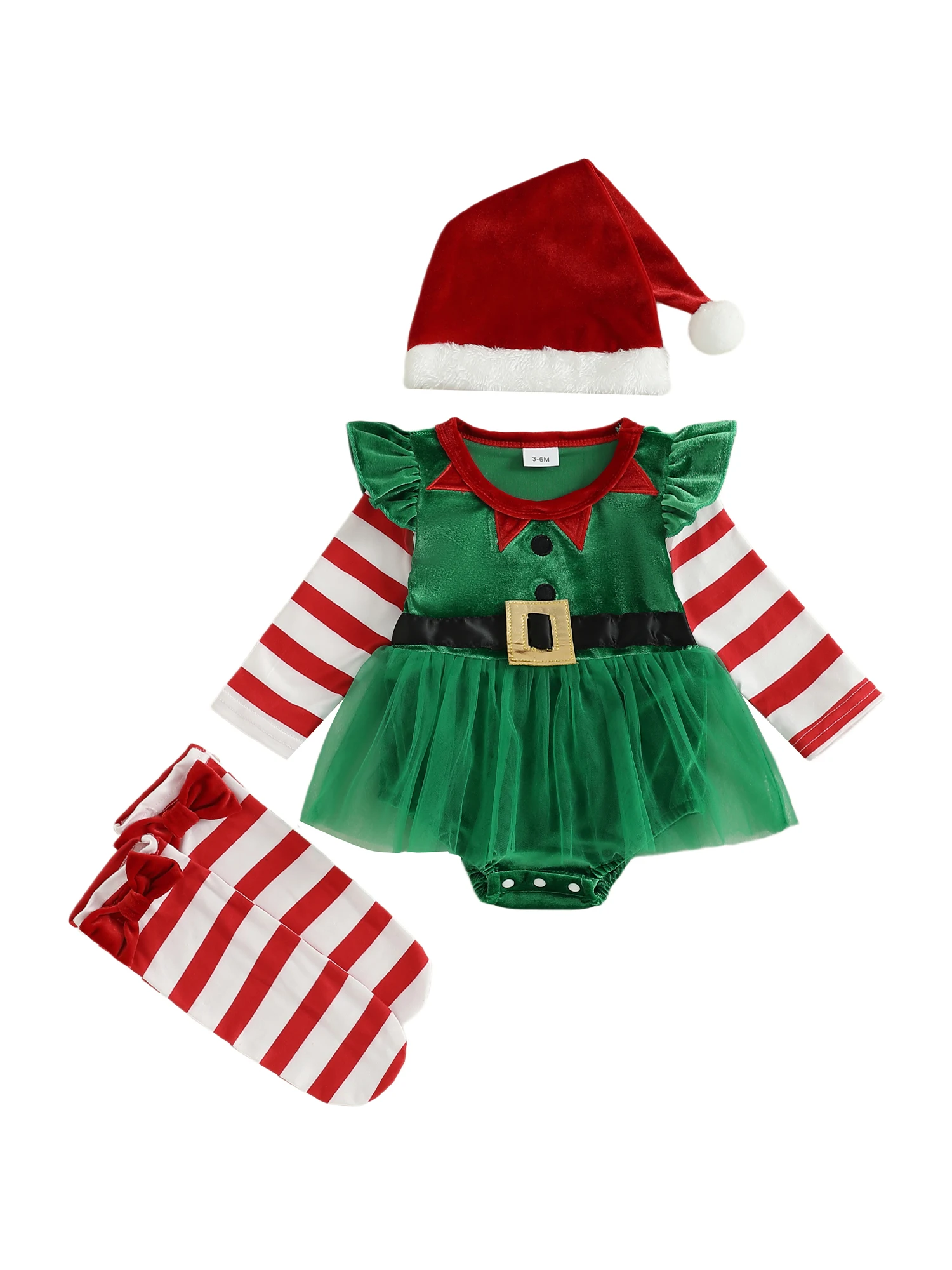 

Toddler Boys Winter Outfit Long Sleeve Jumpsuit Beanie Snowflake Socks Set Kids Clothing for Christmas