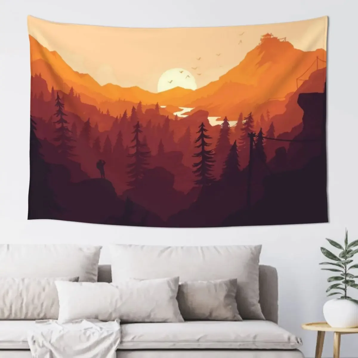 

Firewatch Art Design - 4k Tapestry Anime Decor Aesthetic Room Decorations Carpet Wall Tapestry