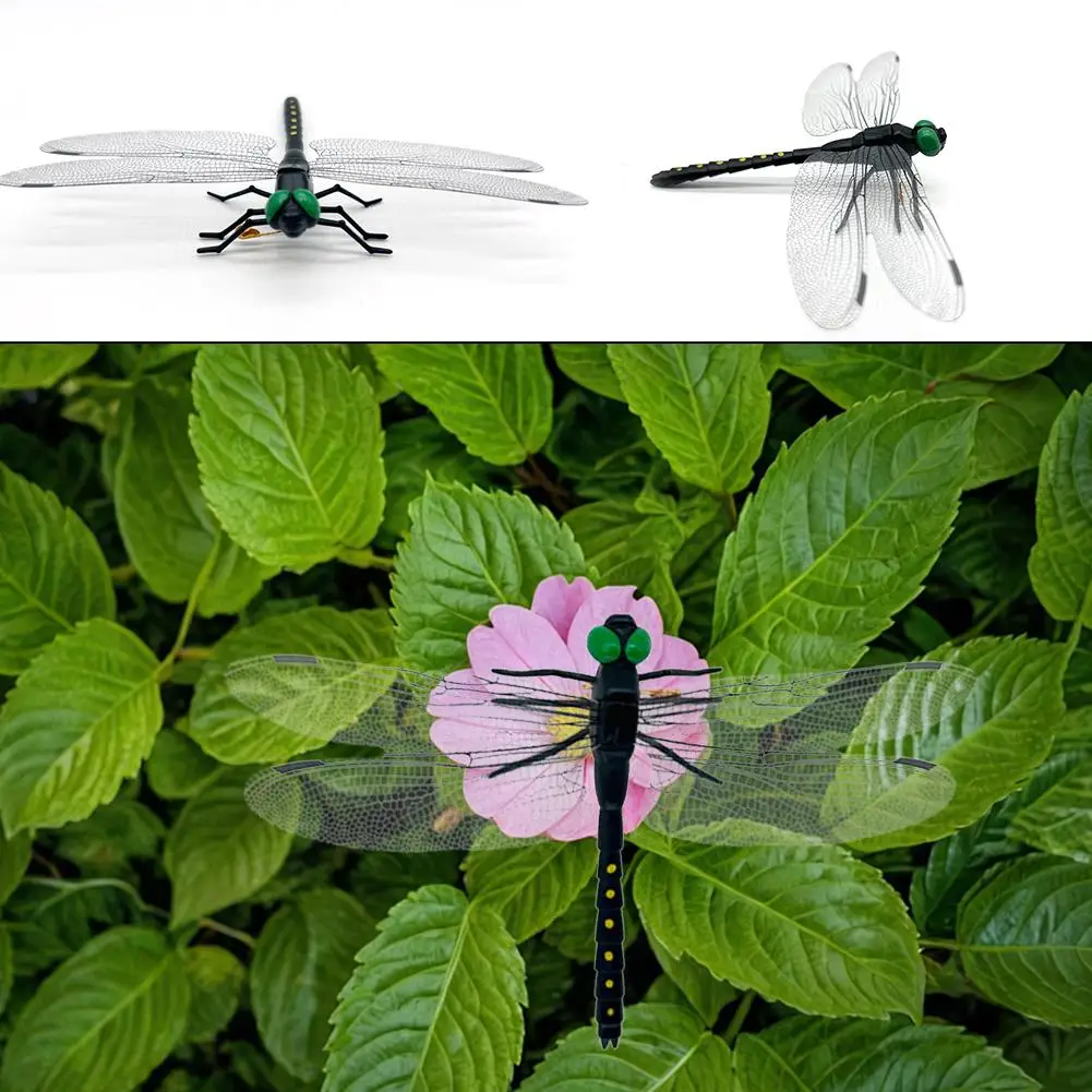 4/10/20pcs Simulated Dragonfly Outdoor Fishing Camping Mosquito Repellent Inserting False Dragonfly Model Toys Wing Length 14cm