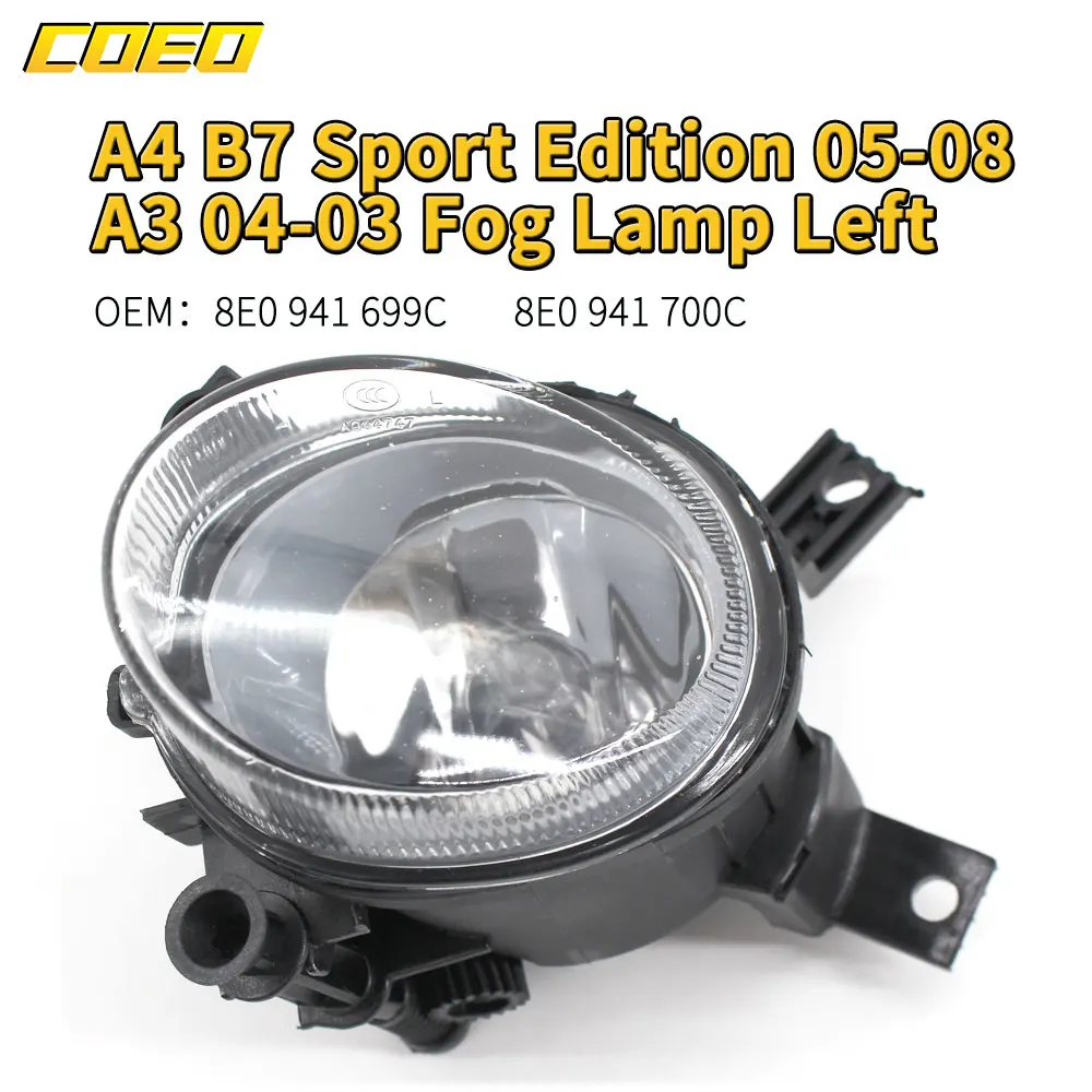 

Auto Front Bumper Fog Light Lamp With Halogen Bulbs For Audi A3 S-LINE/S3 2004-2013 A4B7 2005-2008 RS3 2011-2013 8E0941699C