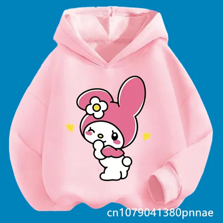 

Spring Autumn Cartoon Printed Graffiti Cute Wind Sanrio Hoodie Set My Melody Children's Clothing Girls Sweatshirt Children's Top