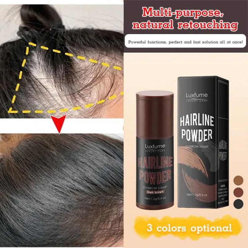 Barra de sombra para el cabello en polvo, sombra para el borde del cabello a prueba de agua, polvo para cejas, cobertura negra y marrón, maquillaje para el cabello Unisex al instante