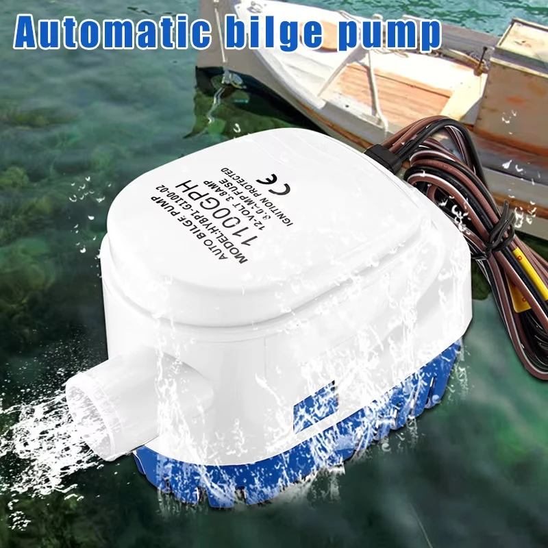 Automatic Boat Submersible Bilge Pump 12V Volt DC Electric Marine Water Pump Small Auto 1100GPH With Switch