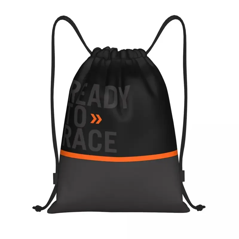 

Custom Ready To Race Bike Drawstring Backpack Women Men Gym Sport Sackpack Portable Endurance Racing Training Bag Sack