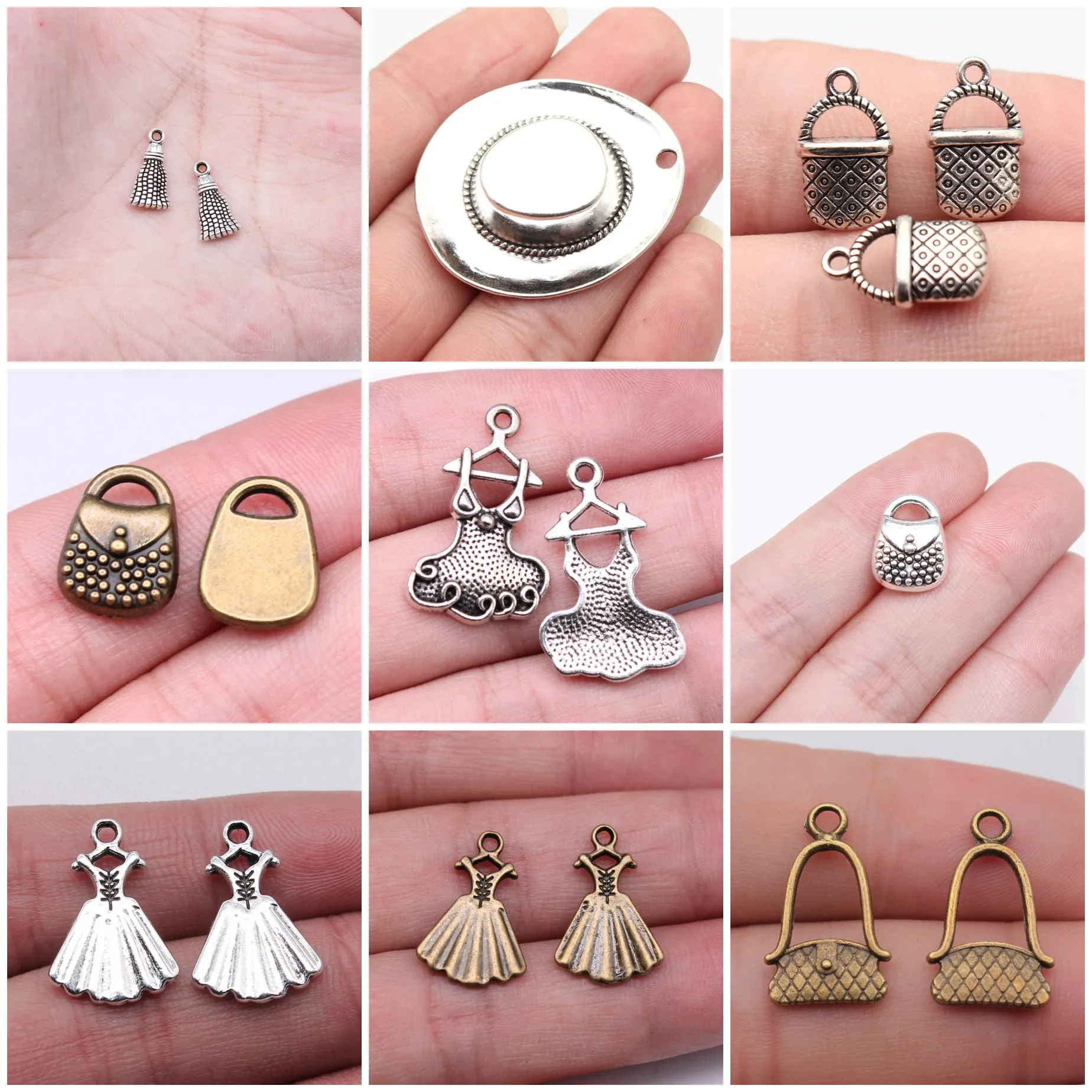 Clothes Handbag Mini Charms Pendant Fashion For DIY Bracelet Necklace Jewelry Making Supplies Wholesale