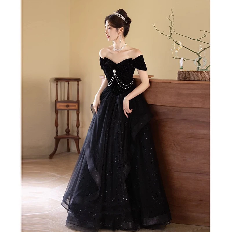 

Bla-oulder Evening Gown Luxury mat Adult Ceremony Spring Summer New Performance Dr Art Exam Skirt