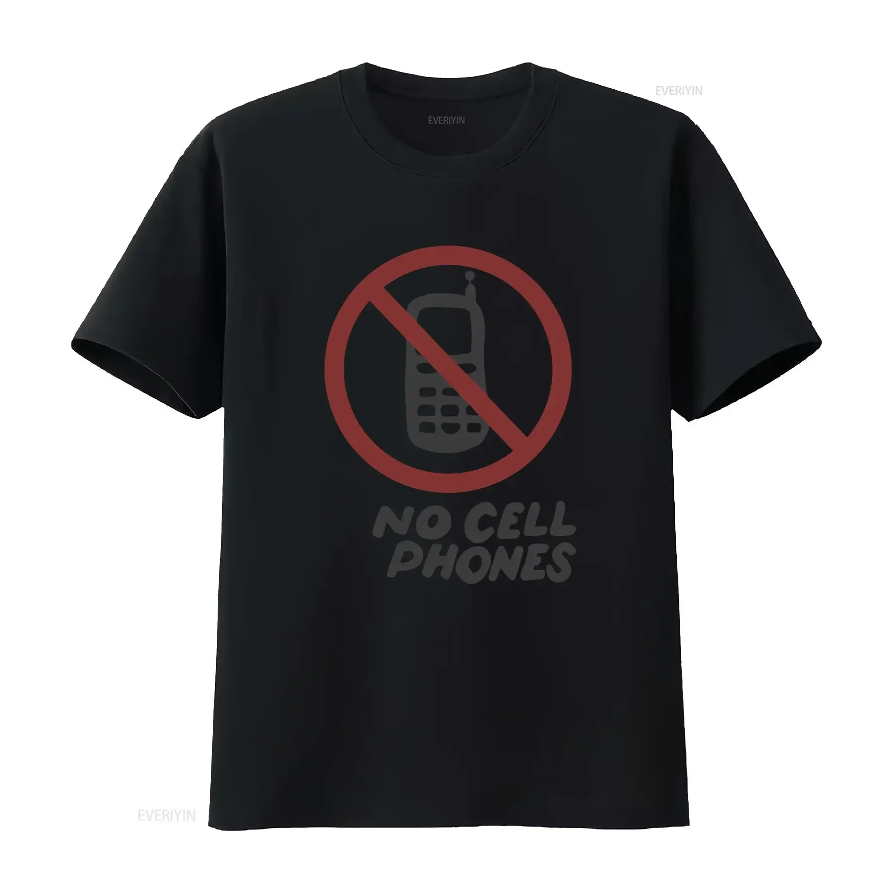 Luke's Diner No Cells Phone T Shirt vintage Washed Casual Slightly Breathable streetwear Top For Everyday Wear homme Stylish