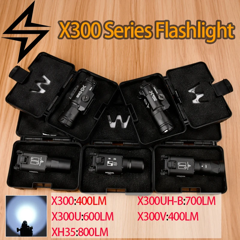 

SureFir X300/X300UH-B/X300V/XH35 X300 Ultra Tactical Flashlight White LED Glock Hanging Lamp Fit 20MM Rail Aluminum X300 Series