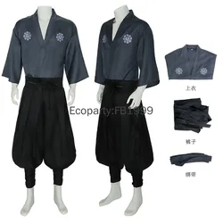 New Anime Miyamoto Musashi Cosplay Costume Vintage Japanese Warrior Kimono Swordsman Suit Men Halloween Carnival Party Outfits