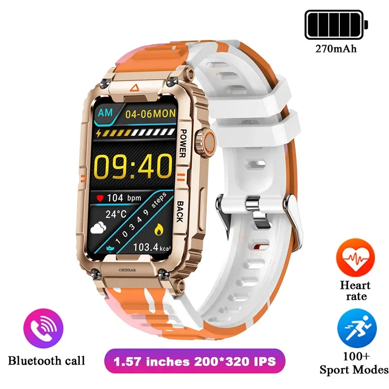 KR88 Sports Smart Watch Outdoor Hardcore Quality Buletooth Call GPS Track Anti-sediment Design Hiking Fitness Monitor Camouflage