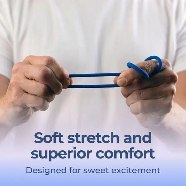 حلقات القضيب XL - مجموعة محسن القضيب المصنوعة من السيليكون للرجال - تدوم طويلاً وأصعب الانتصاب - تدعم الضعف الجنسي - #1