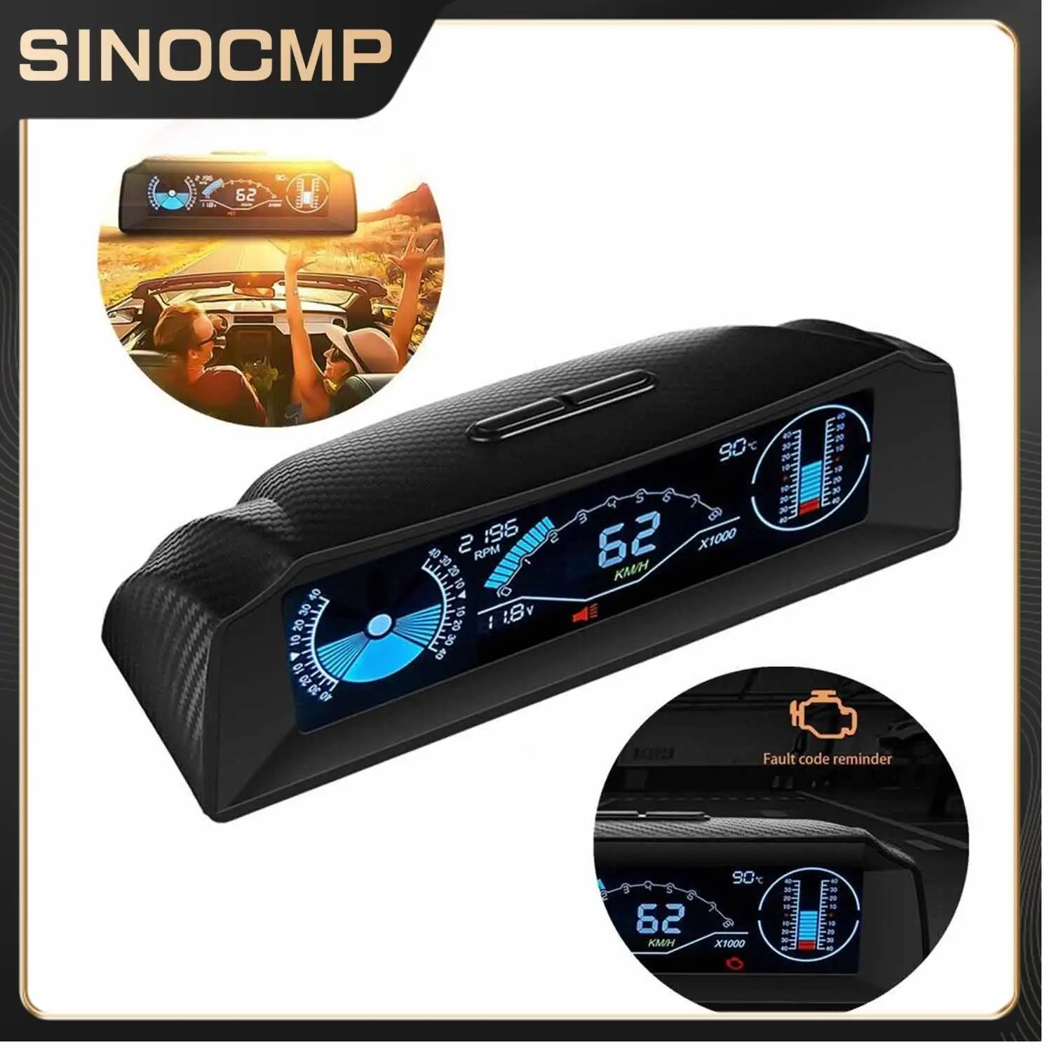 

Digital Speedometer Slope Display OBD2 Multi-function Gauge FOR Most Vehicles After 2008 12V