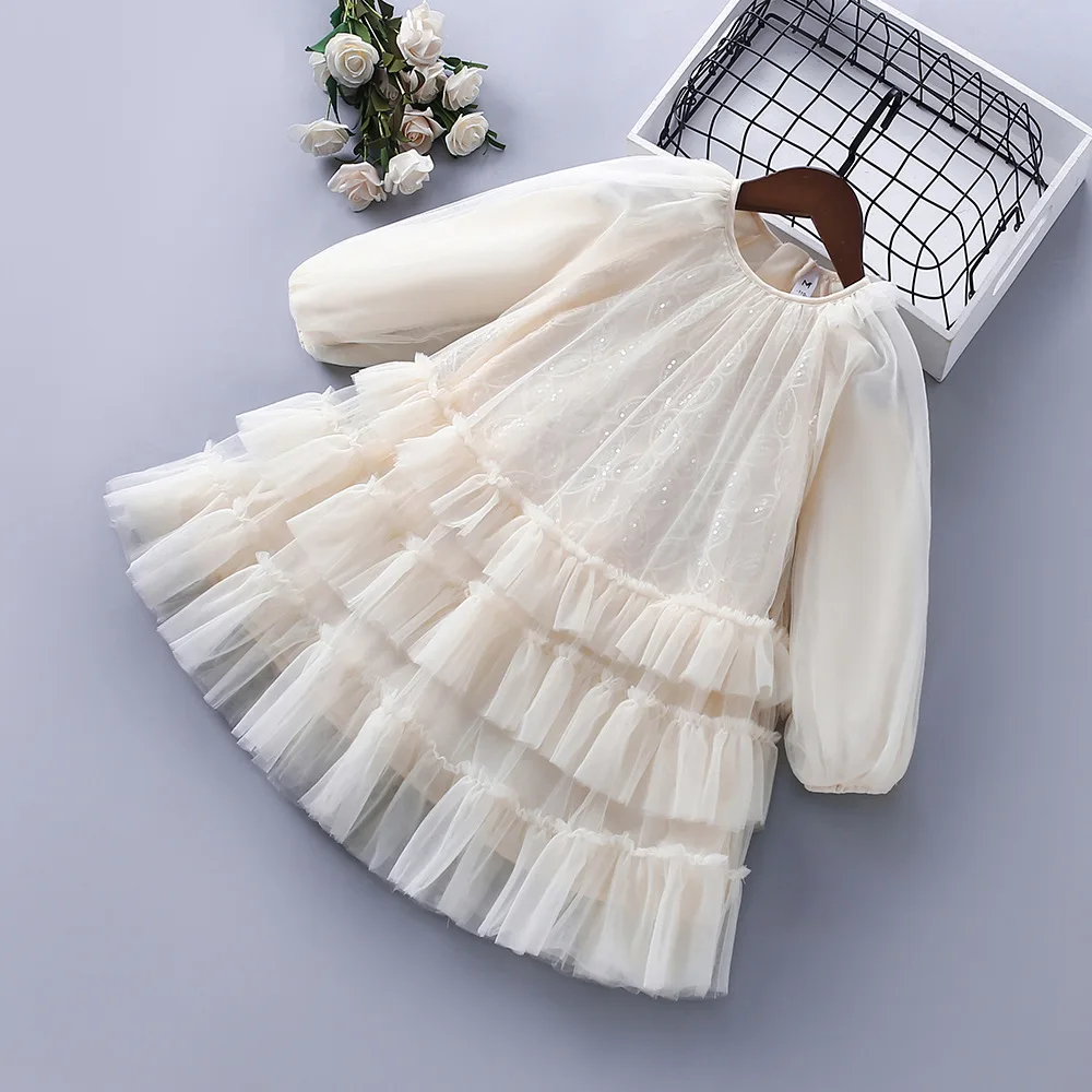 

Girls Princess Dresses Spring Autumn 2025 Children Party Dress For Baby Girl Clothes Kids Lace Long Sleeve Costume Outfits 7 8Y