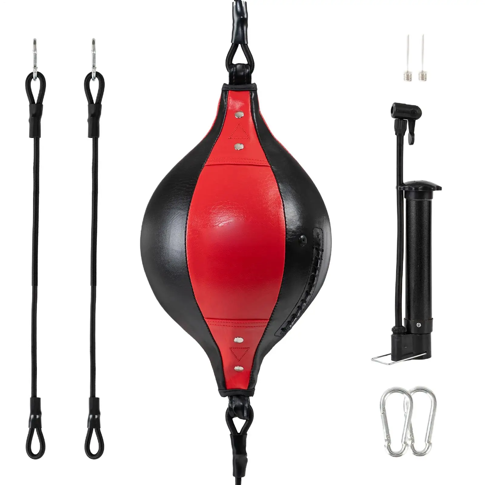 Bolsa de boxeo de doble extremo, pelota de boxeo portátil, bolsa de boxeo de doble extremo de cuero PU ajustable para coordinación de entrenamiento central