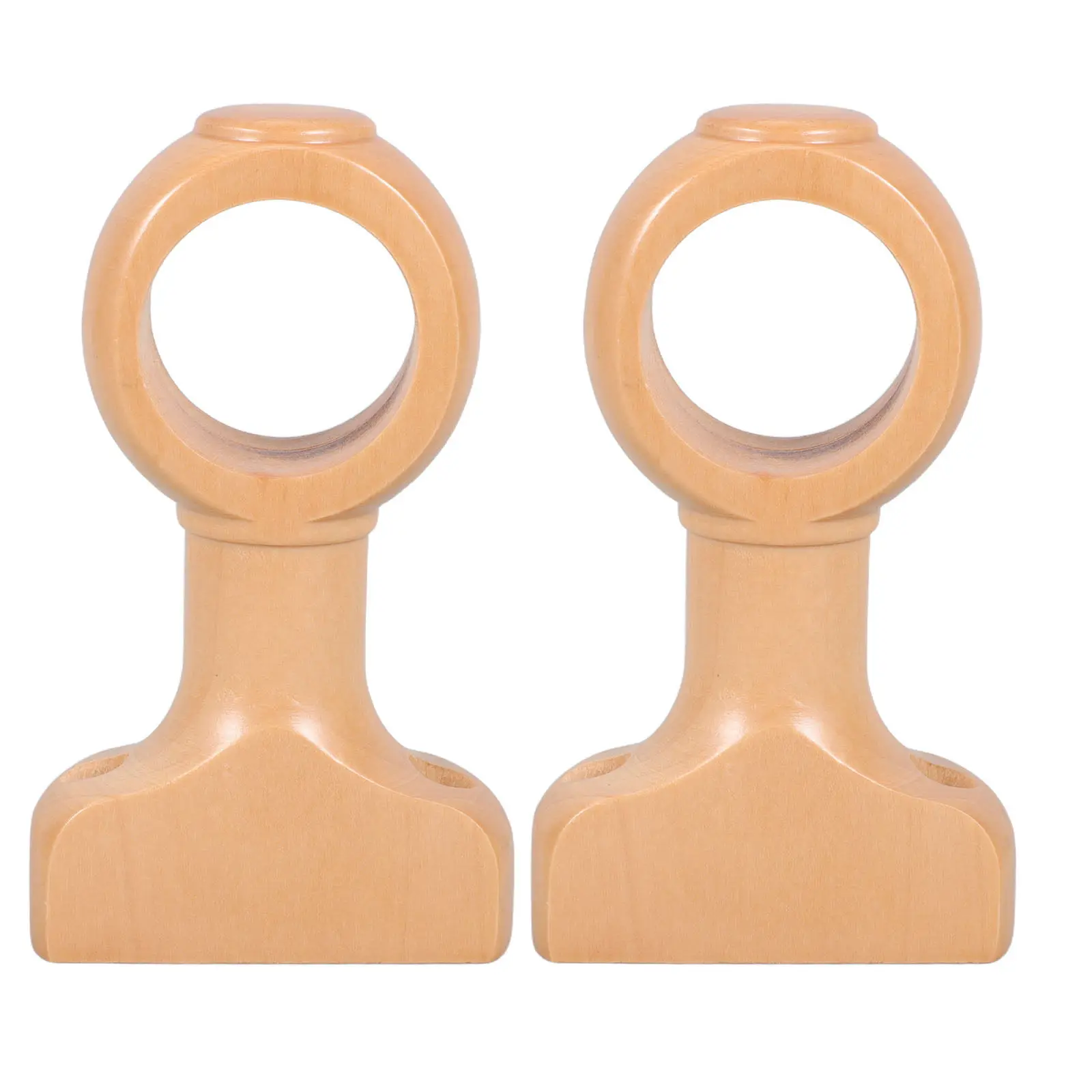 2Pcs Wood Curtain Rod Brackets Sturdy Roman Base Wall Mounted Drapery Holder for Heavy Duty Curtains Bedroom Living Room Use