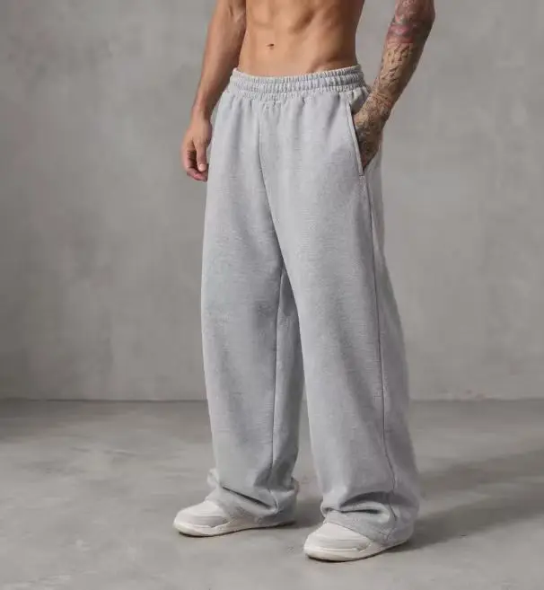 2025 Men's Wide Leg Sweatpants, European and American Men's and Women's Sweatpants, Waist Drawstring Straight Leg Loose Casual S