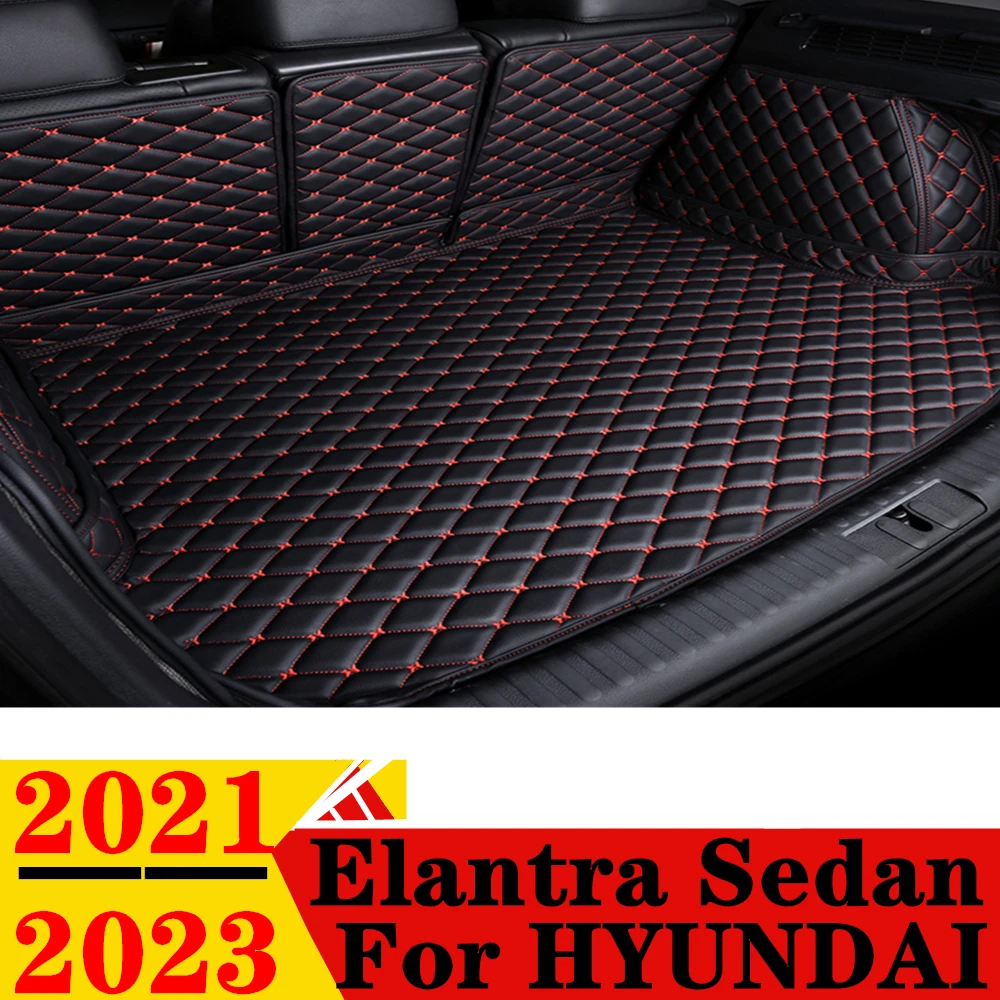 

Car Trunk Mats For HYUNDAI Elantra Sedan 2021 2022 2023 Rear Cargo Cover Carpet Liner Tail Interior AUTO Parts Boot Luggage Pad