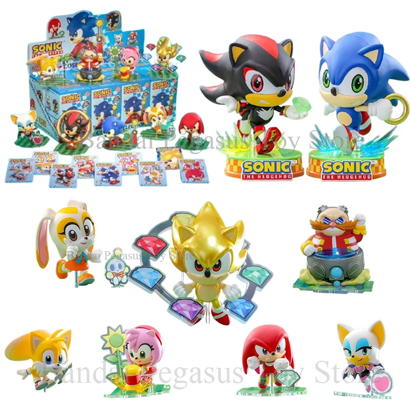 

Original Hot Toys Sonic Cosbi Blind Box Toy Sonic The Hedgehog Shadow Figure Knuckles The Echidna Mystery Box Ornament Kid Gifts