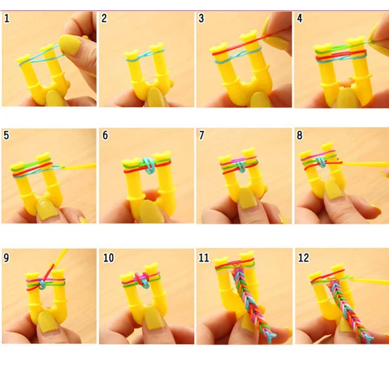 Diy Toys Gumki Bransoletka dla dzieci lub opaski do uzupełniania włosów Stwórz tkana bransoletkę Loom Band Maker DIY Boże Narodzenie 2024 Prezent