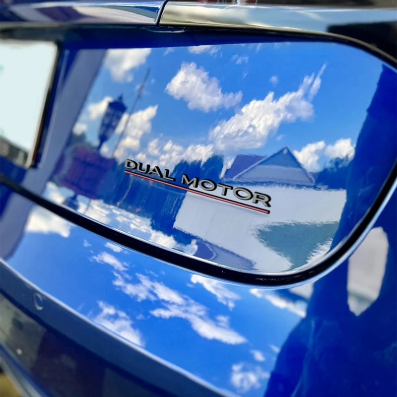For Tesla Model 3 Y X S Dual Motor Emblem - 3D Dual Motor Badge Sticker Decor Performance Badge Accessories