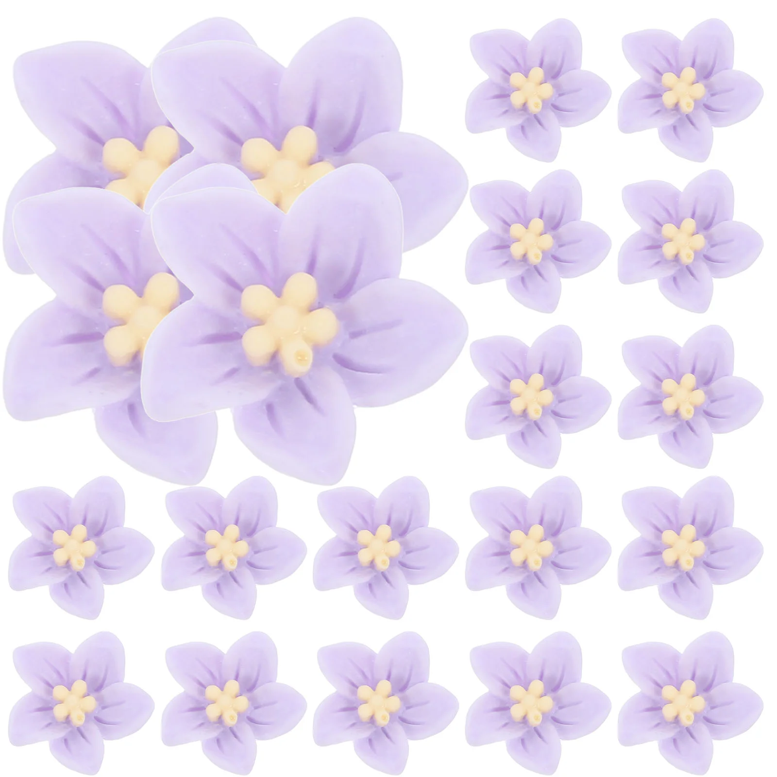 

50 Pcs Five Petal Flower Patch Miniature DIY Decoration Phone Case The Flowers Craft Resin Ornament Adornment Charm