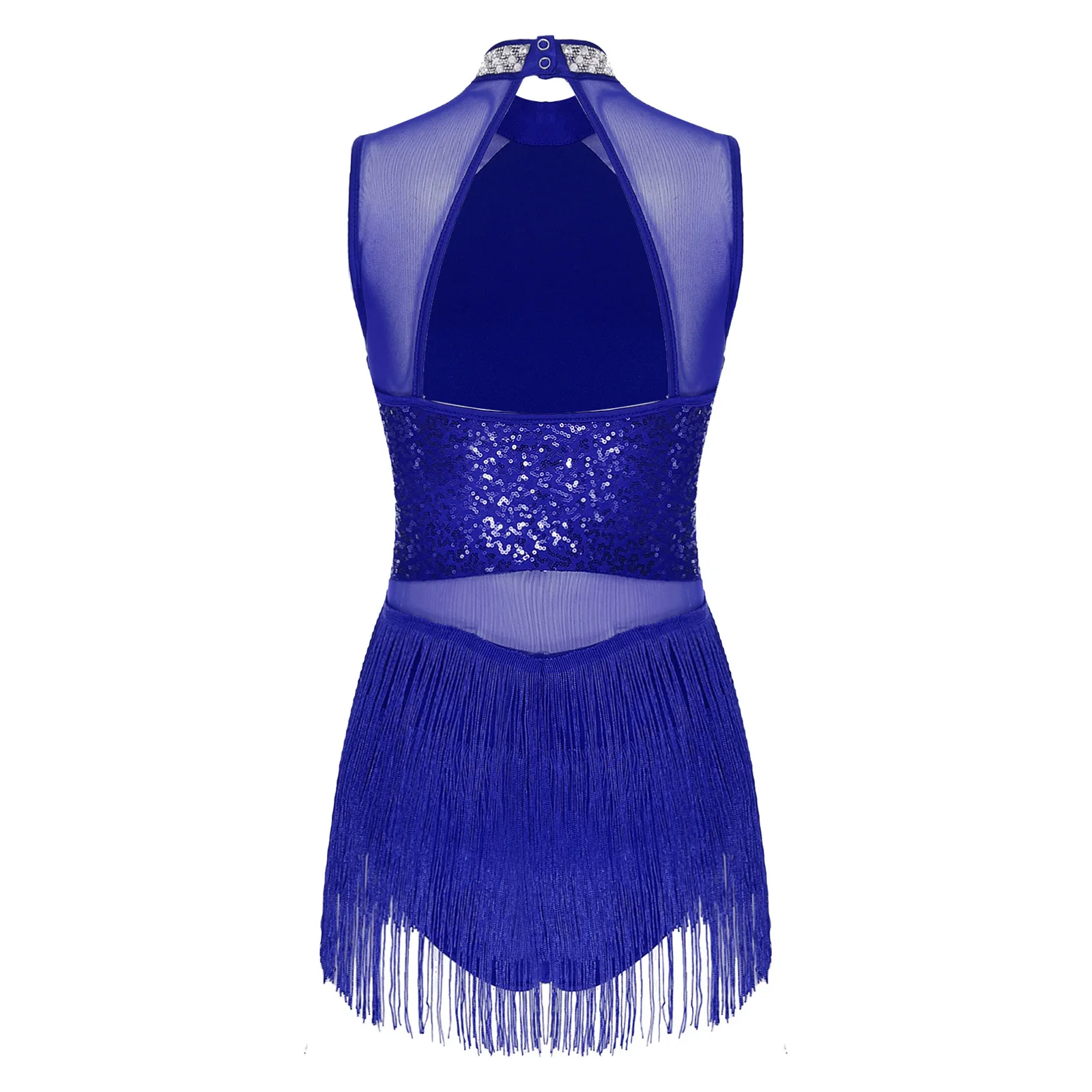 Costume de spectacle sur scène pour femmes, cha-cha Samba, glands, justaucorps de danse latine, vêtements de danse de bal, combinaison à paillettes scintillantes