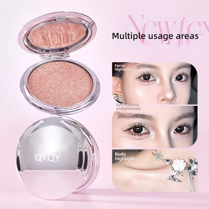 QXQY Polvo resaltador estroboscópico de diamante: brillo ultrafino y brillo intenso, brillo edifiable para rostro/cuerpo, M sin crueldad