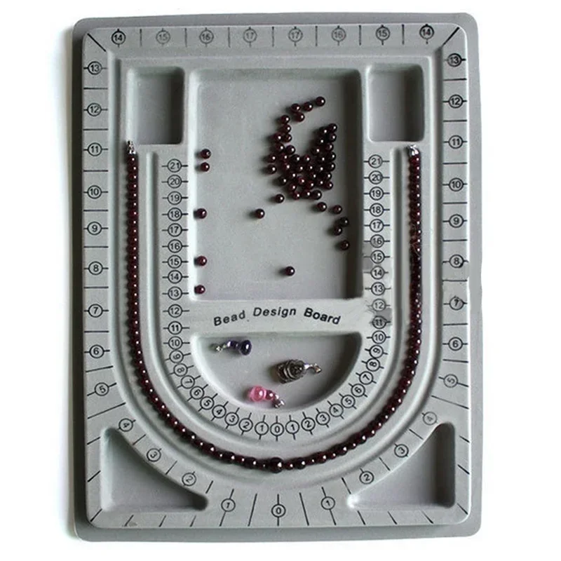 Floccato Bead Board bracciale collana perline organizzatore artisty Tray Design strumento di misurazione per gioielli fai da te che fanno accessori