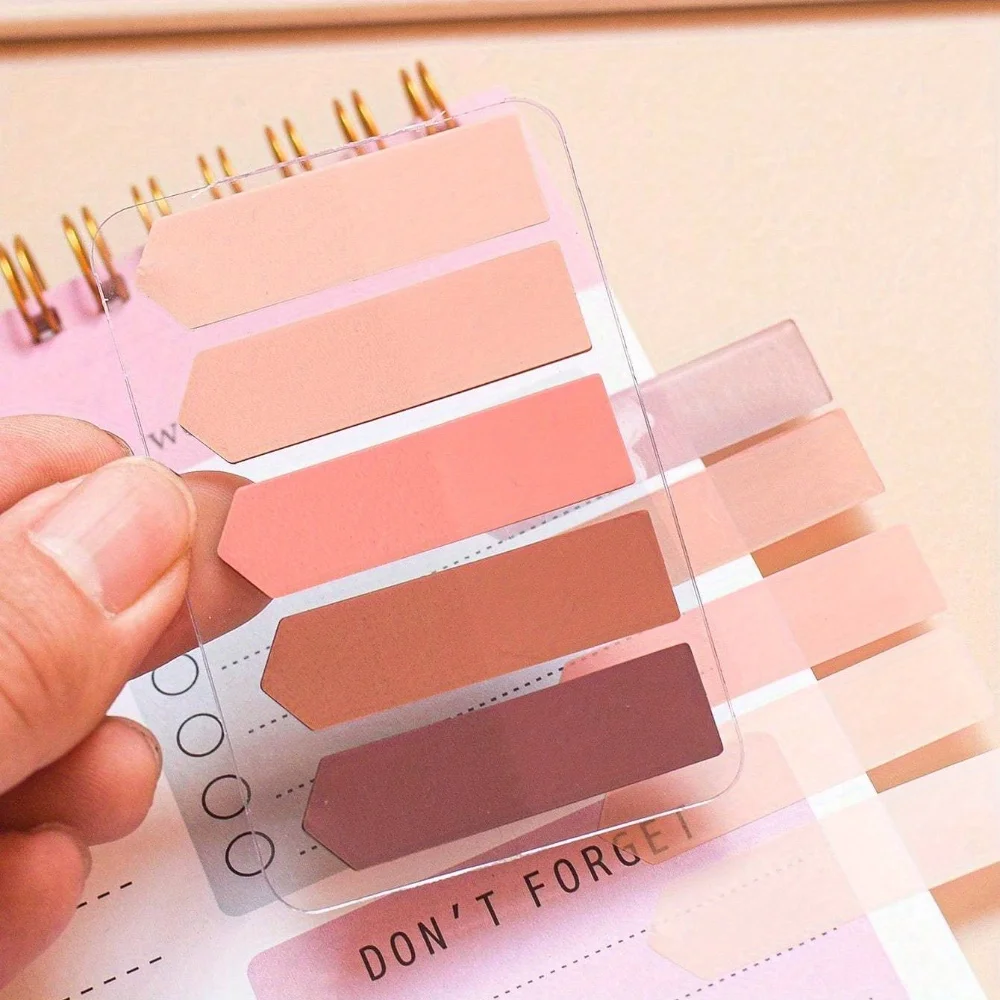 1セットのパステルアロー付箋 - アソートカラー、透明ページマーカー、学生やオフィスでの使用に最適