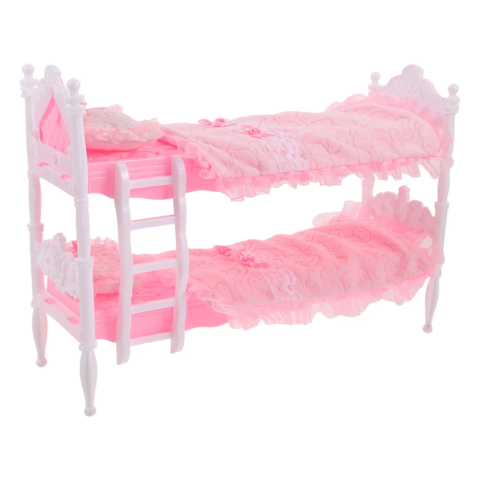 

1Set Mini Dollhouse Bunk Bed Creative Double Layer Design for Bedroom Decoration Small Bunk Bed Furniture for Girls Imaginative