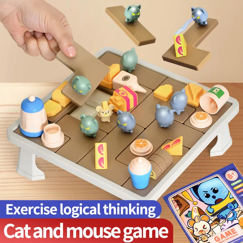 Kids Hidden Cat Clearance Board Toy Game Cat Space Planning Logical Thinking Training Puzzle Eduction Toys Gifts