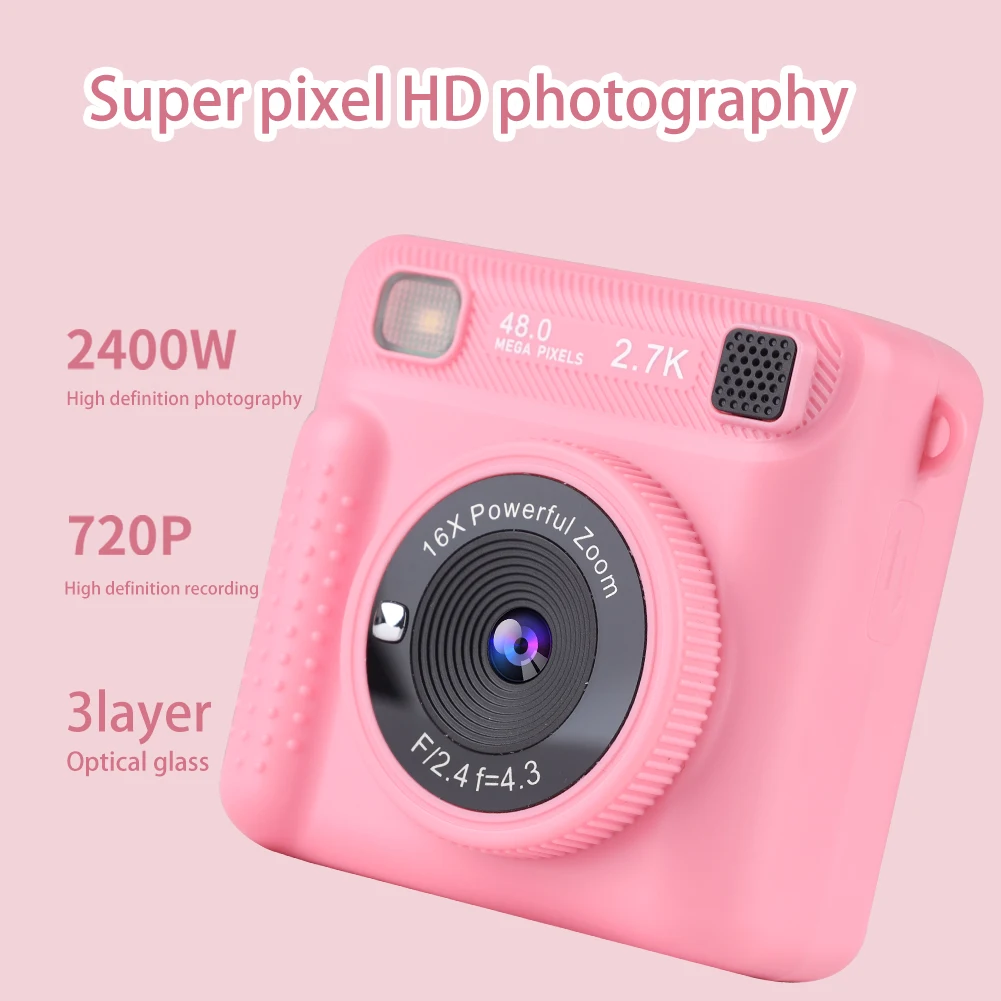 Camera for Kids Instant Print,24MP HD 1080P Digital Camera with 3 Rolls Printer Paper 2.4