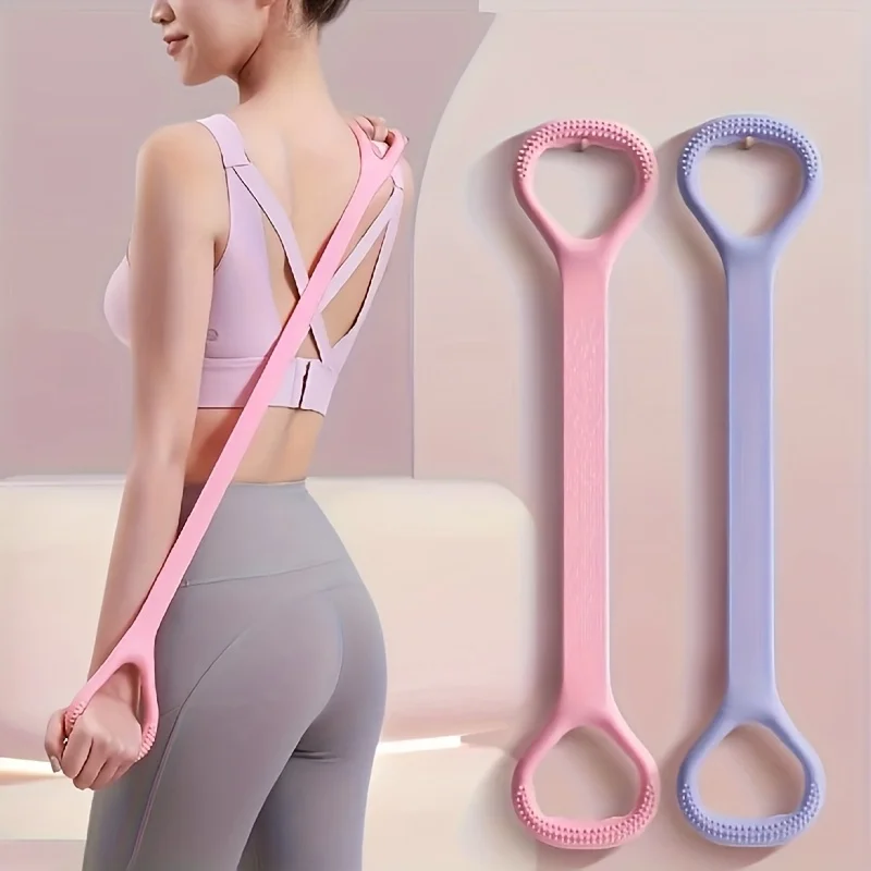 1pc Silicone Yoga Resistance Band,Elastic Stretching Rope for Back Waist Arm Training,Fitness Exercise Band for Home Gym Pilates