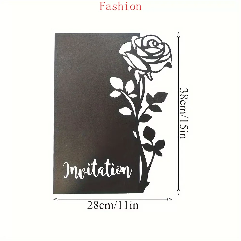 

1pc Rose Pattern Metal Wall Hanging Pictures Fashion Personality Indoor Living Room Office Decoration Wedding Party Decor wall d