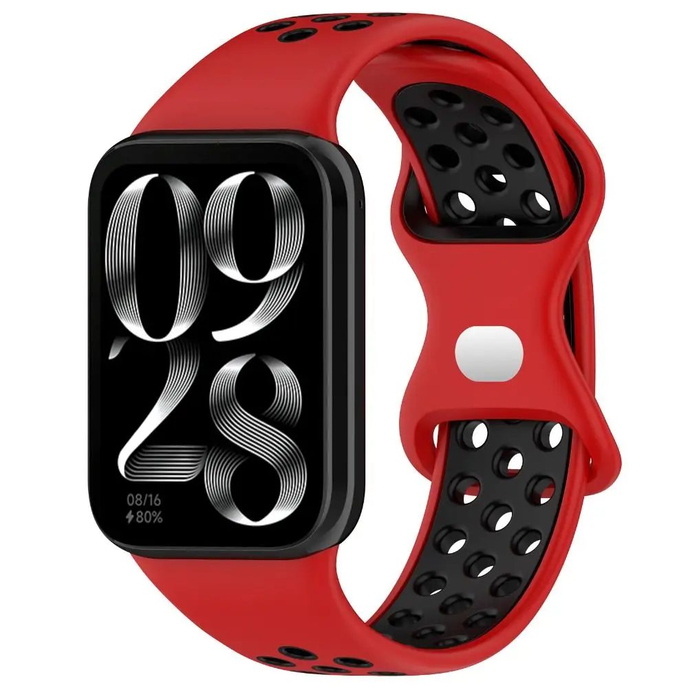 New Two-Color Silicone Band Strap Replacement Accessories Bracelet Breathable Buckle Watchband for Xiaomi Band 8 Pro Smart Watch