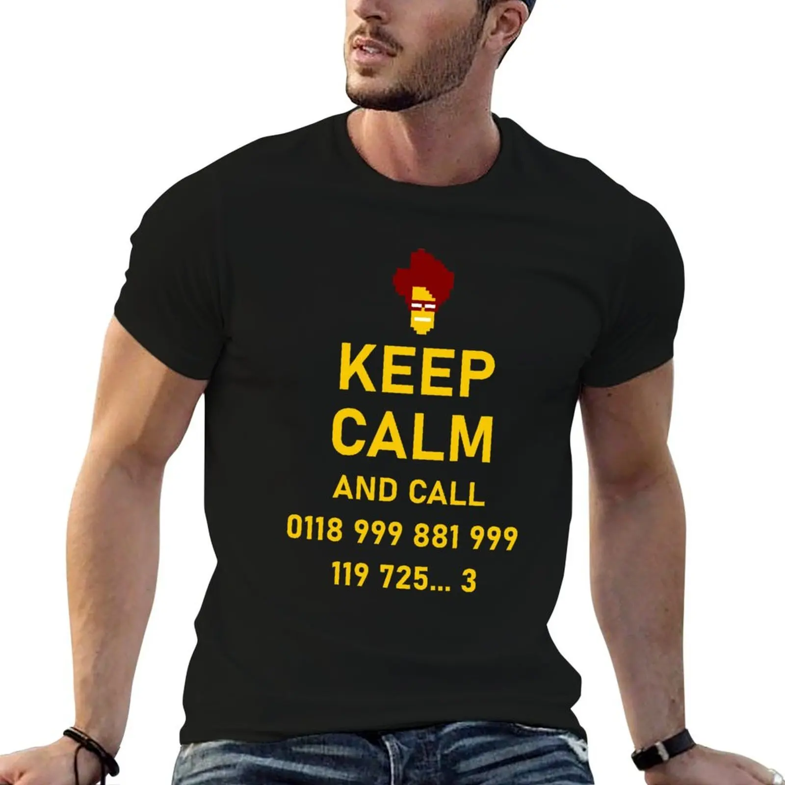 

KEEP CALM and call 0118 999 881 999 119 725... 3 IT CROWD T-Shirt funny t shirts man T-Shirt