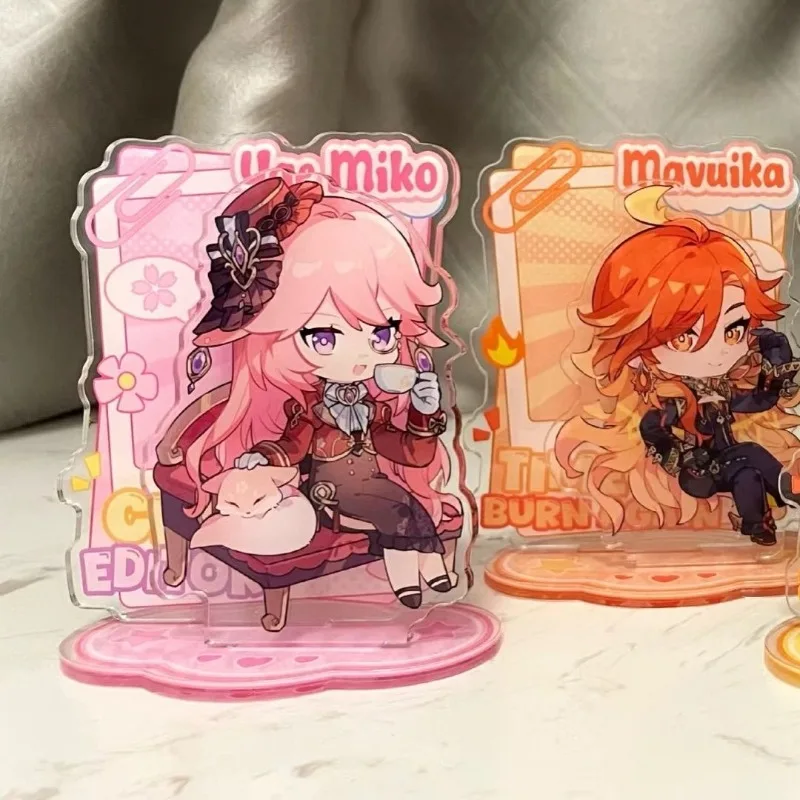 

Genshin Impact Anime Figures Stand Model Plate Yae Miko Flight Figures Desktop Decoration Collection Ornament Kids Friends Gift