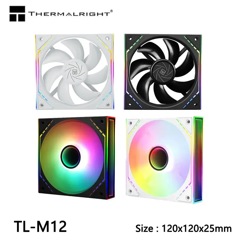 Thermalright TL-M12 chassis cooling fan, 12cm ARGB Infinite mirror,PWM Series Synchronization case cooling fan