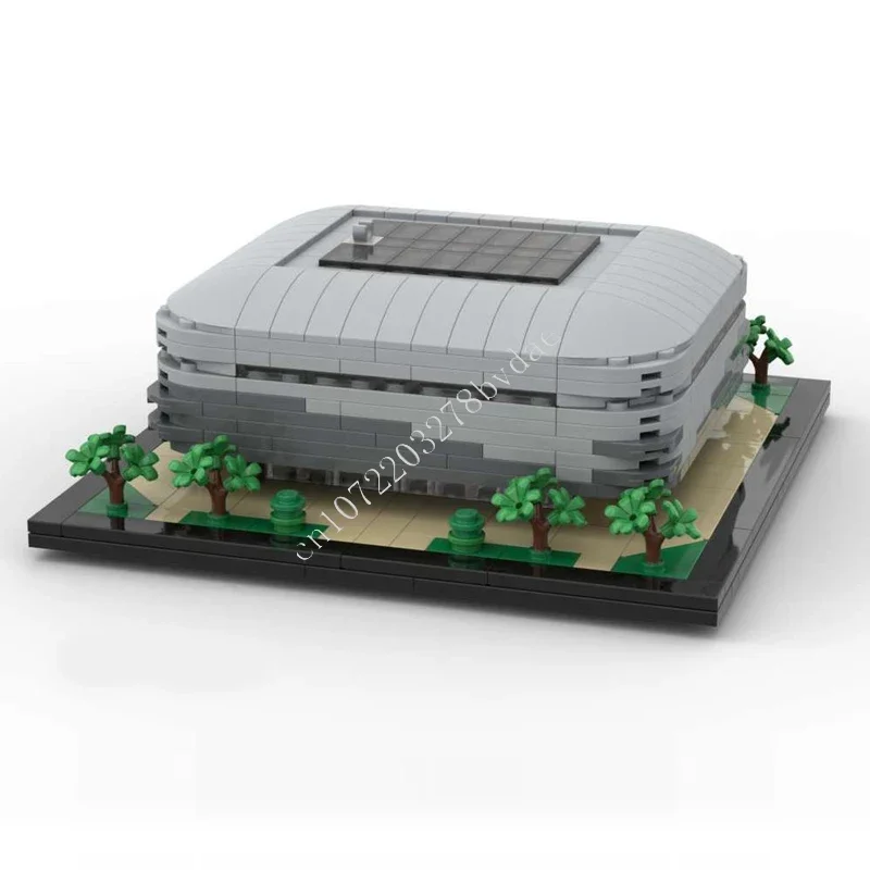 598PCS Neue Santiago Bernabeu Stadion Modulare MOC Kreative street view Modell Bausteine Architektur DIY Modell Spielzeug Geschenke